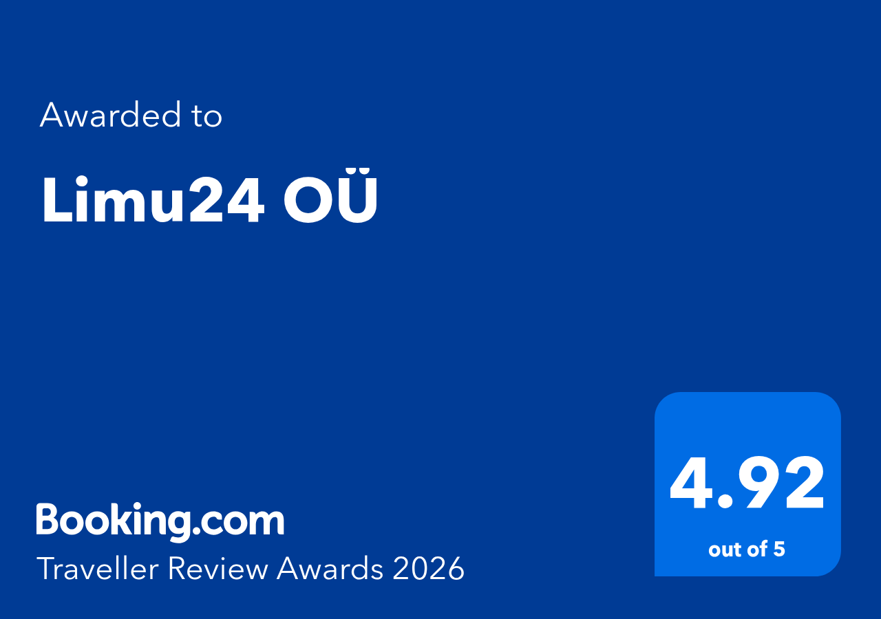 Booking.com Traveller Review Awards 2026 auhind, omistatud Limu24 OÜ-le